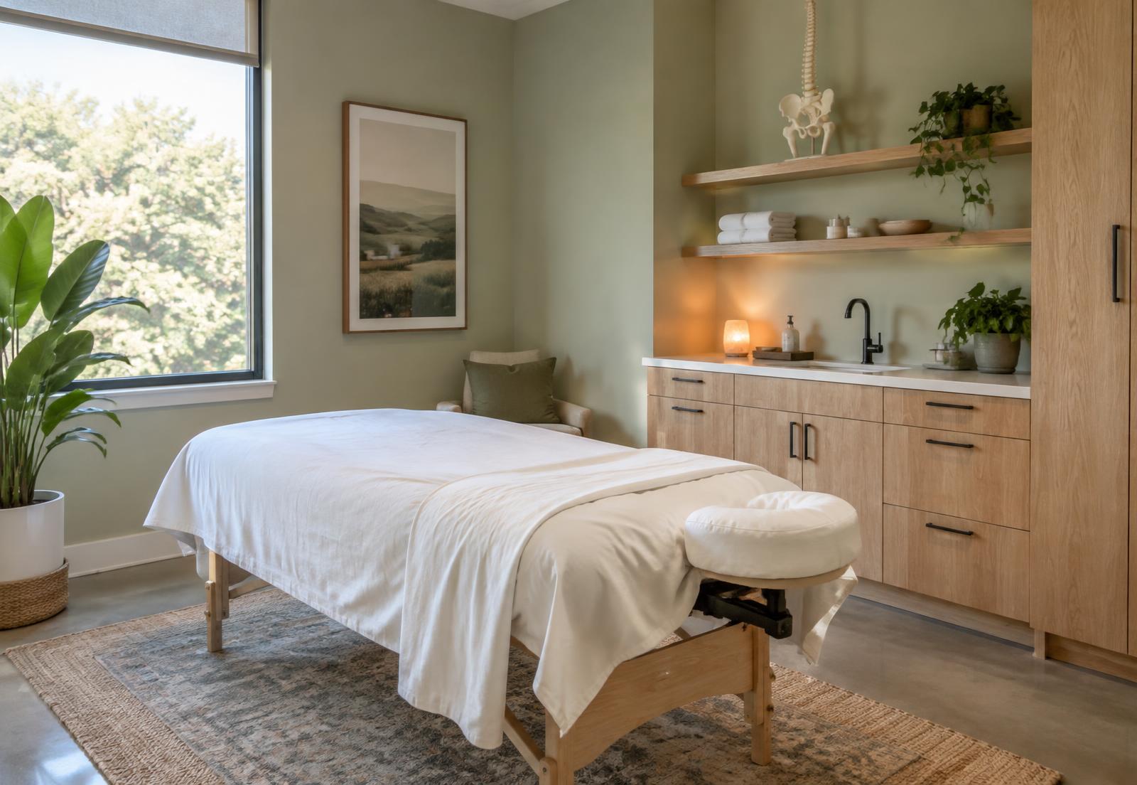 Welcoming treatment room at Rockwall Medical Massage